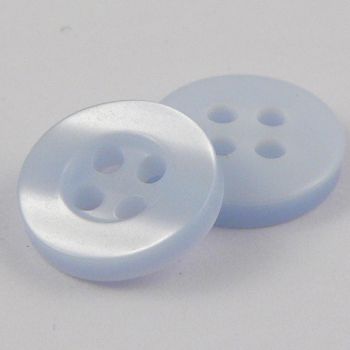 8mm Pearl Baby Blue 4 Hole Shirt Button 