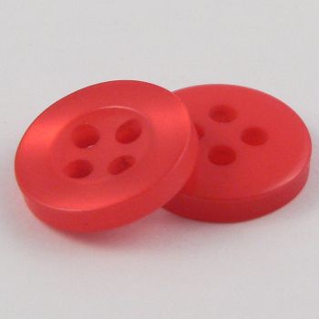 11mm Pearl Red 4 Hole Shirt Button 