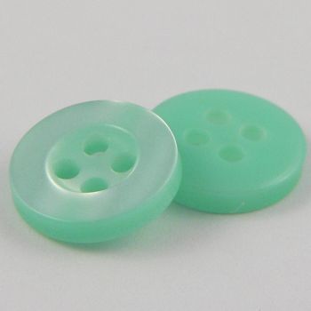 8mm Pearl Mint Green 4 Hole Shirt Button 