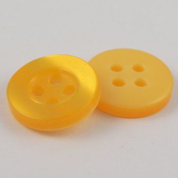 8mm Pearl Yellow 4 Hole Shirt Button 