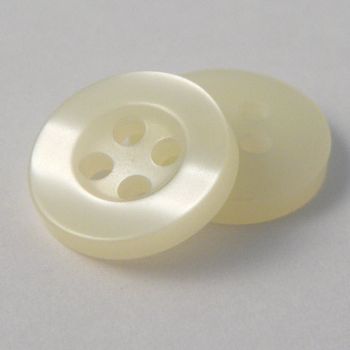 10mm Pearl Cream 4 Hole Shirt Button 