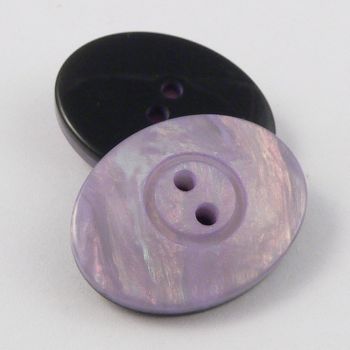 23mm Lilac Pearlised Oval 2 Hole Suit Button