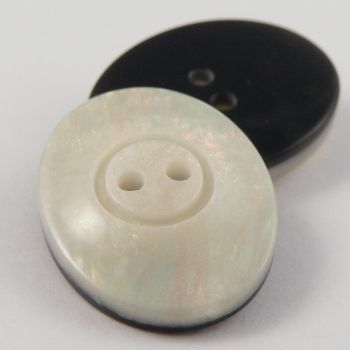 23mm Ivory Pearlised Oval 2 Hole Suit Button