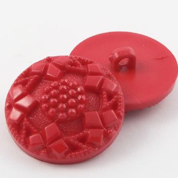 28mm Red Ornate Shank Coat Buttons