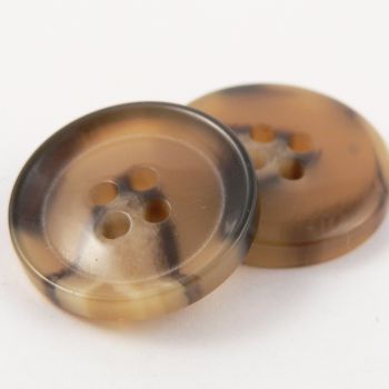 20mm Caramel Horn Effect 4 Hole Suit Button - Totally Buttons