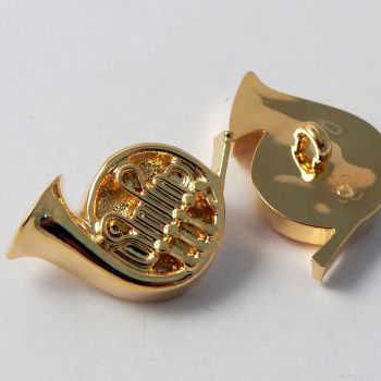 23mm Gold French Horn Musical Instrument Shank Button