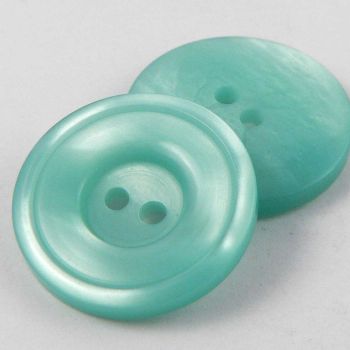 15mm Pearlised Sea Green 2 Hole Suit/Shirt Button