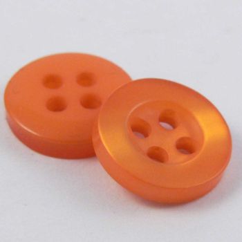 10mm Pearl Orange 4 Hole Shirt Button 