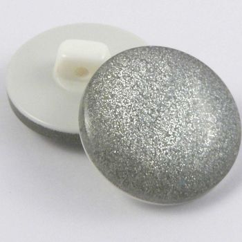 23mm Glittery Silver Domed Shank Button