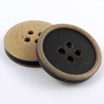 20mm Two-Tone Brown 4 Hole Suit Button 