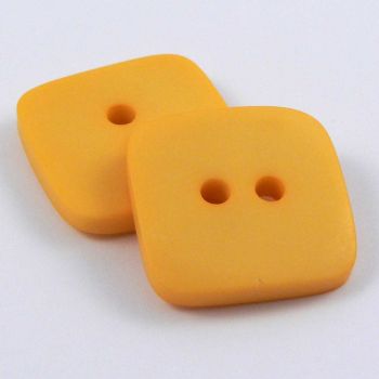 15mm Yellow Matt Square Style 2 Hole Button