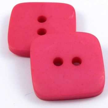 15mm Pink Matt Square Style 2 Hole Button