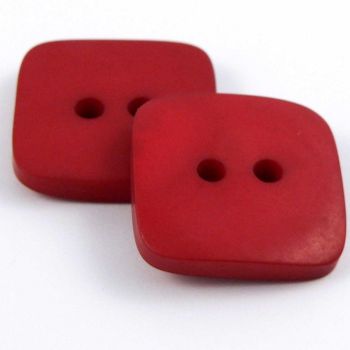 18mm Red Matt Square Style 2 Hole Button