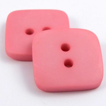 18mm Bubblegum Pink Matt Square Style 2 Hole Button