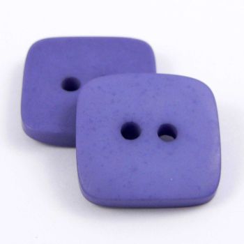 15mm Cornflower Blue Matt Square Style 2 Hole Button