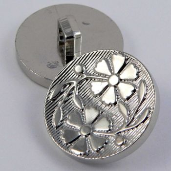 21mm Silver Floral Shank Suit Button