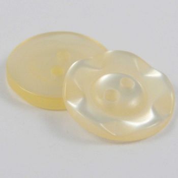 14mm Pearl Lemon Wavy 2 Hole Sewing Button