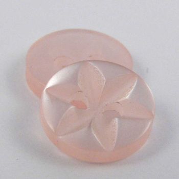 11mm Pearl Pale Pink Star 2 Hole Sewing  Button