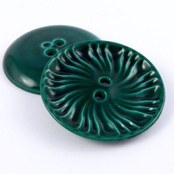 34mm Ceramic Style Emerald Green 2 Hole Coat Button