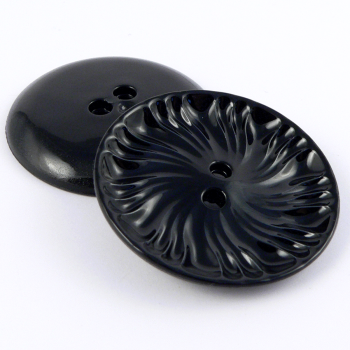 34mm Ceramic Style Black 2 Hole Coat Button