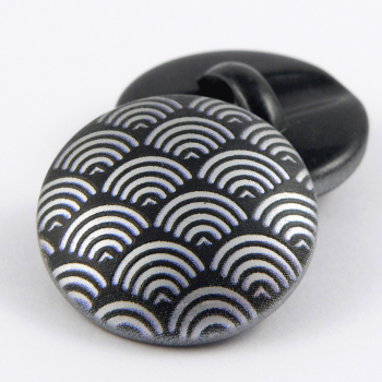 21mm Silver & Black Rainbow Shank Suit Button