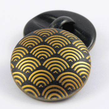 18mm Gold & Black Rainbow Shank Suit Button