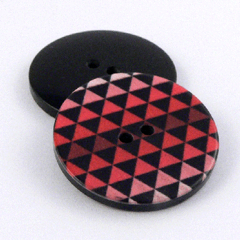 28mm Pink Contemporary Triangle Print 2 Hole Coat Button