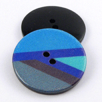 28mm Turquoise Abstract Symbol Print 2 Hole Coat Button