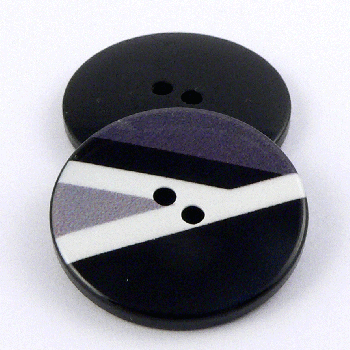 28mm Grey Abstract Symbol Print 2 Hole Coat Button