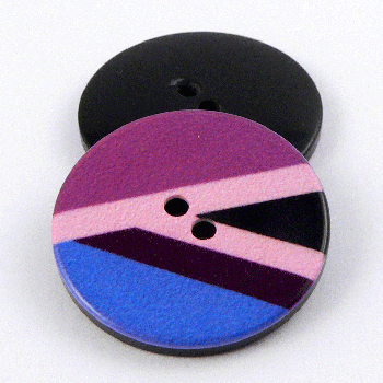 28mm Pink Abstract Symbol Print 2 Hole Coat Button