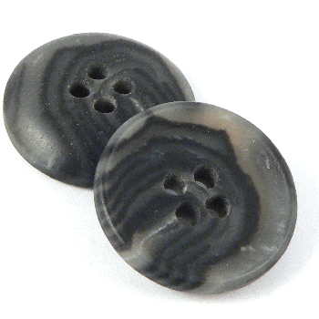 20mm 60% Recycled Dark Brown Horn Effect Rimmed 4 hole Suit Button