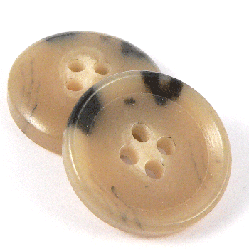 20mm 60% Recycled Beige & Brown Horn Effect Rimmed 4 hole Suit Button