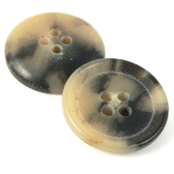 20mm 60% Recycled Brown & Beige Horn Effect Rimmed 4 hole Suit Button