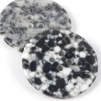 23mm 20% Recycled Black & White Speckled 4 Hole Suit/Sewing Button