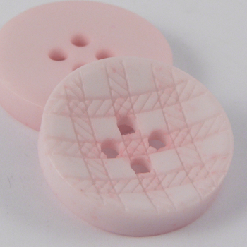11.5mm 20% Recycled Pink Lasered Check 4 Hole Suit/Shirt Button