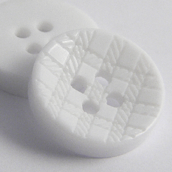 20mm 20% Recycled White Lasered Check 4 Hole Suit/Shirt Button