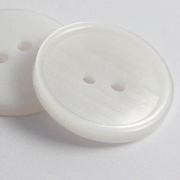 20mm 25% Recycled White MOP Effect 2 Hole Suit/Shirt Button
