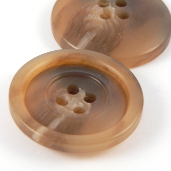23mm Brown Horn Effect 10% Recycled Sugar Cane Pulp & Urea 4 Hole Suit Button