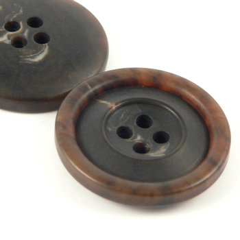 20mm Dark Brown Horn Effect 10% Recycled Sugar Cane Pulp & Urea 4 Hole Suit Button