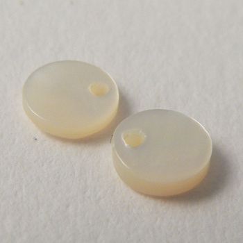 6mm Very Small Round River Shell 1 Hole Button