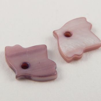 14mm Lilac Ivy Leaf Shell 1 Hole Button