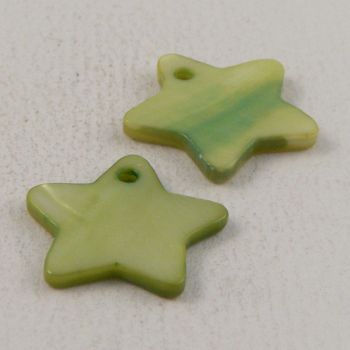 18mm Green Star River Shell 1 Hole Button