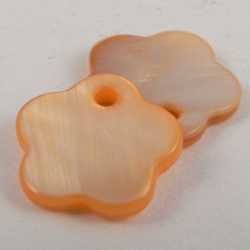 12mm Orange Flower Shell 1 Hole Button