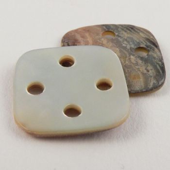 16mm 4-Holed Square Natural Agoya Shell Button