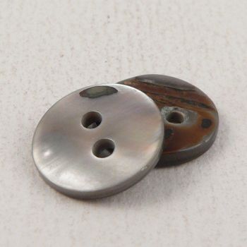11mm Round Smoke River Shell 2 Hole Button