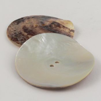 34mm Round natural Agoya Shell 2 Hole Button
