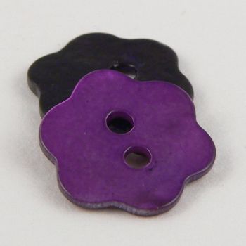 12mm Purple Flower Agoya Shell 2 Hole Button