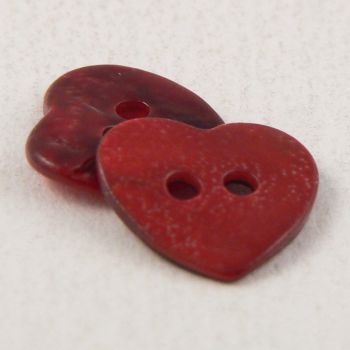 23mm Red Heart Shell 2 Hole Button