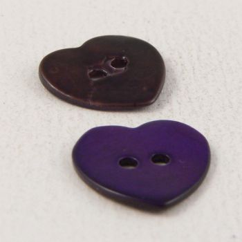 12mm Purple Heart Shell 2 Hole Button