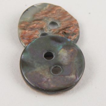10mm Smoke Abalone Round Shell 2 Hole Button